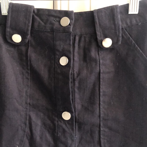 Zara Basics Dark Blue Button Up Flare A-line Skirt Size Small - Picture 3 of 4